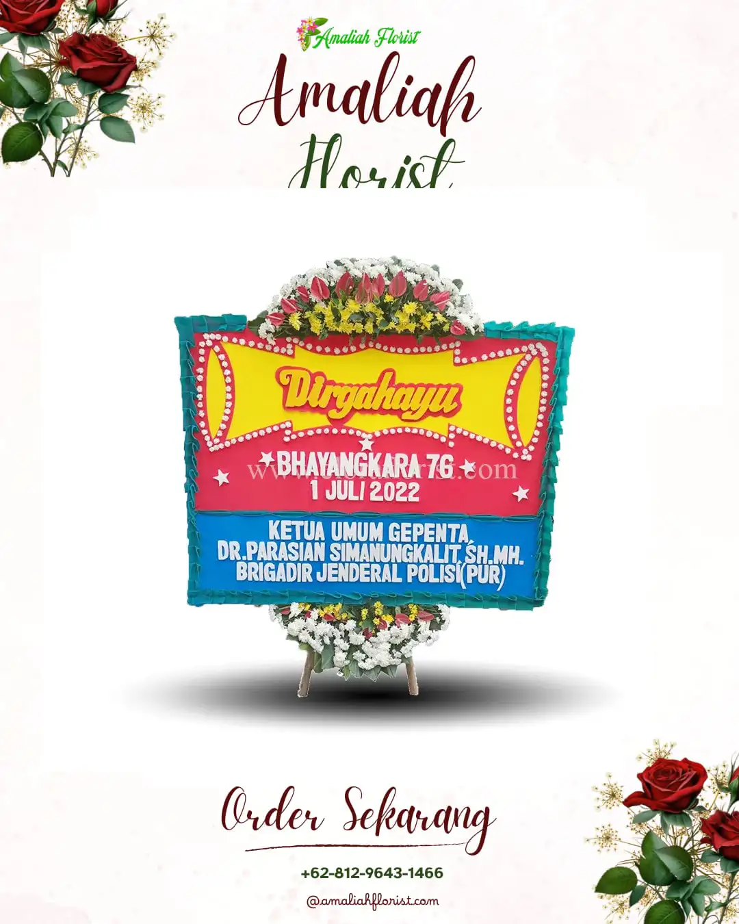 Papan Bunga HUT Ulang Tahun Pesisir Tengah